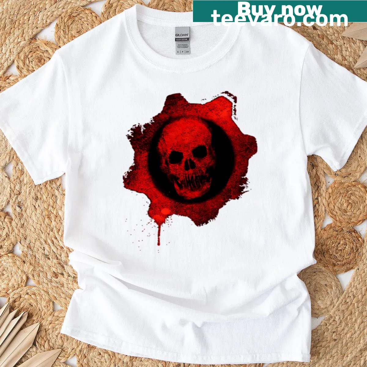 Gears of War graphic t-shirt with gaming motifs — on a men's t-shirt
