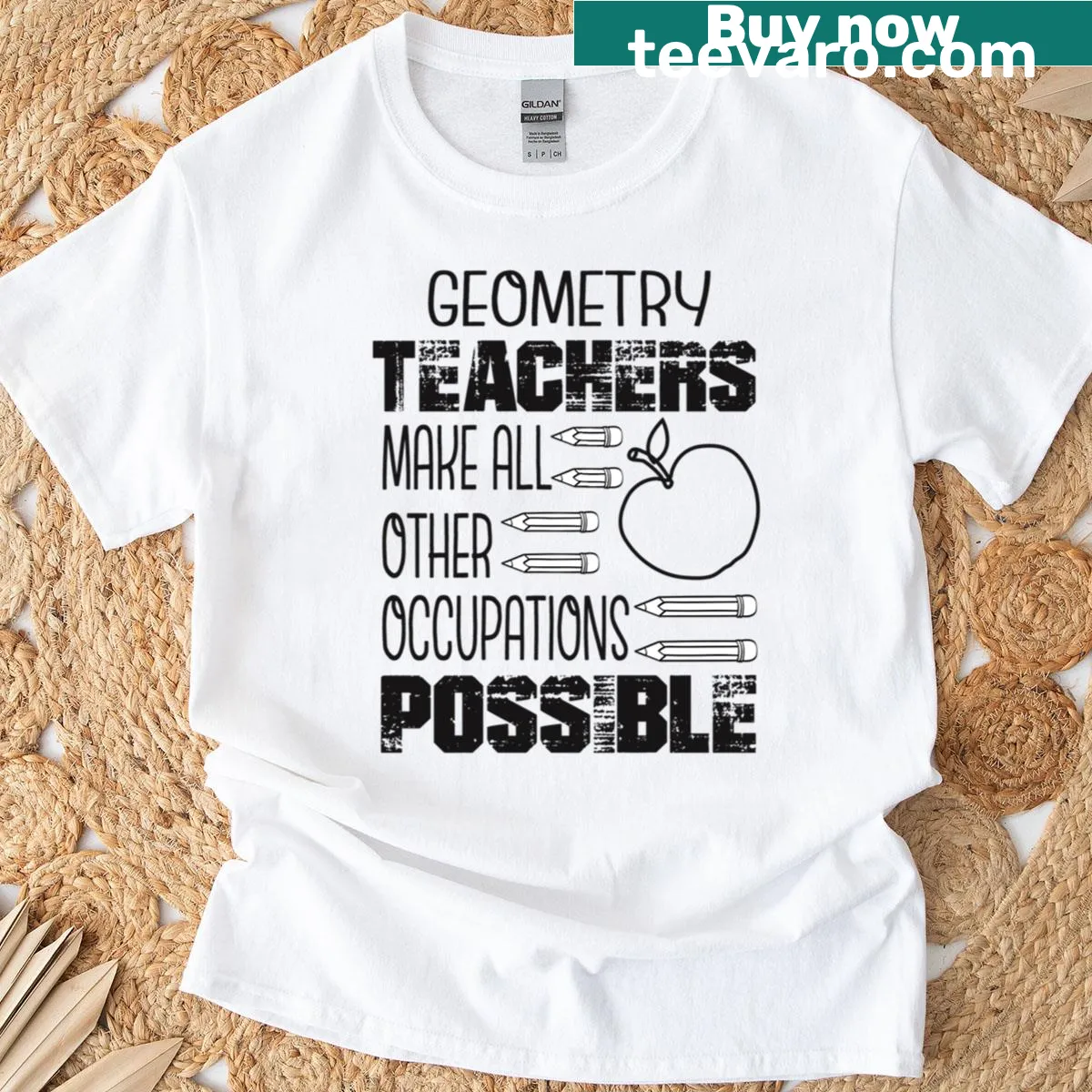 Inspirational T-shirt celebrating geometry teachers and their impact — on a men's t-shirt