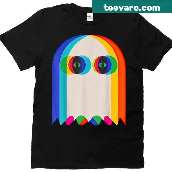 Vaporwave inspired ghost t-shirt with trippy design