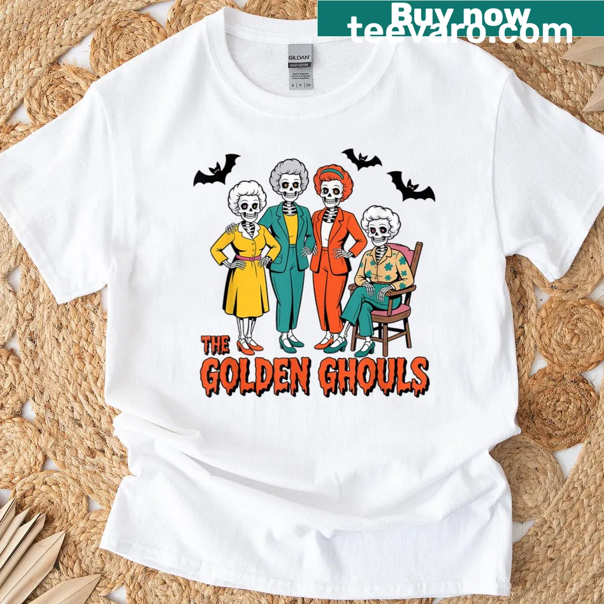 Funny Halloween t-shirt with humorous ghost design for spooky fun — on a men's t-shirt