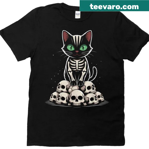 Gothic skeleton skulls t-shirt designed for Halloween