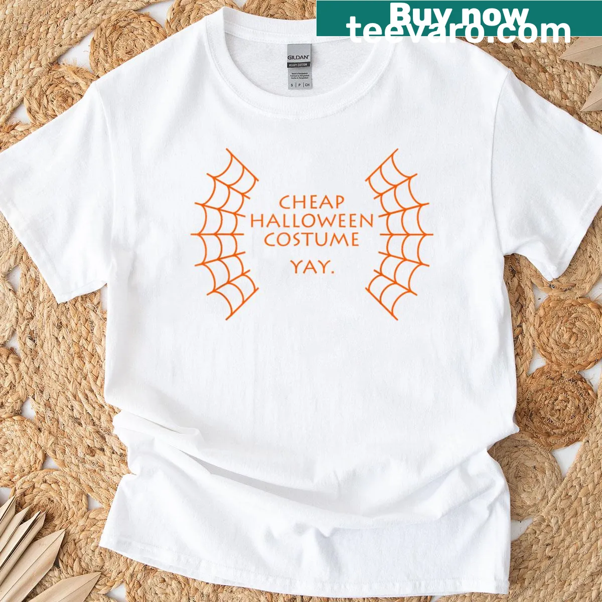Funny Halloween t-shirt with pumpkin graphic and costume text — on a men's t-shirt