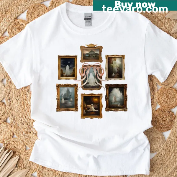 Cute ghost picture frame design for Halloween T-shirt