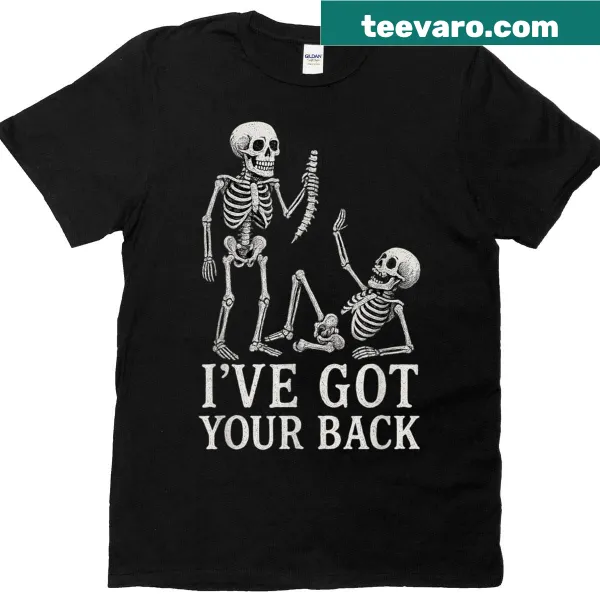 Cartoon skeletons with text for a humorous Halloween shirt