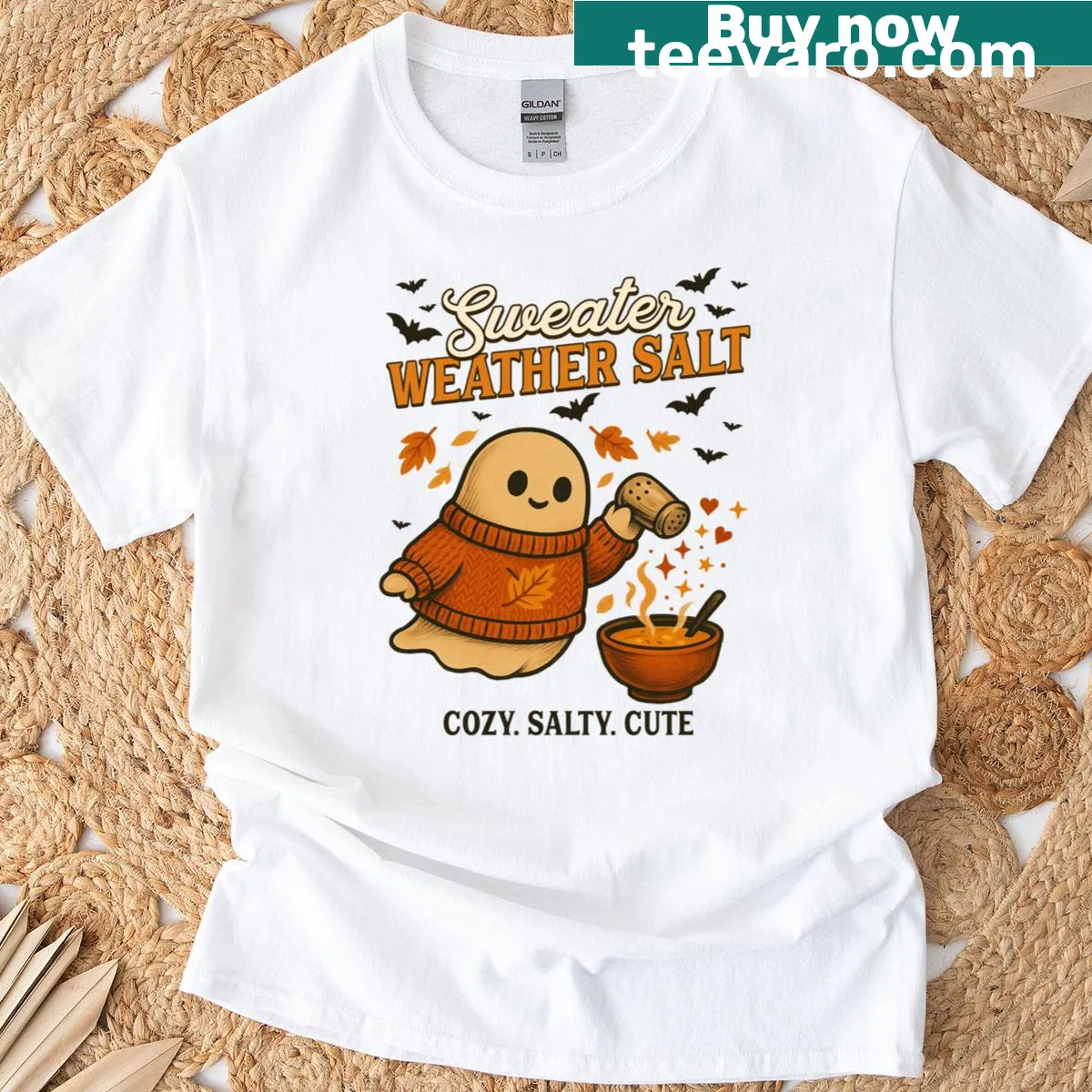 Funny T-shirt with spice and condiment graphics for Halloween — on a men's t-shirt