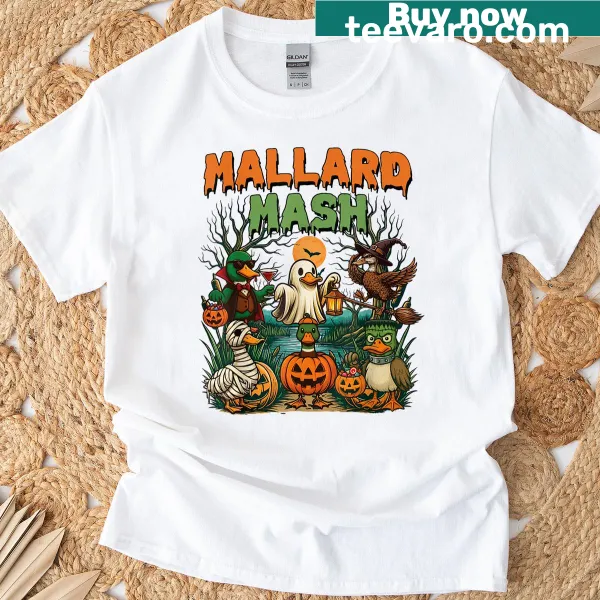 Funny mallard duck graphic t-shirt for Halloween