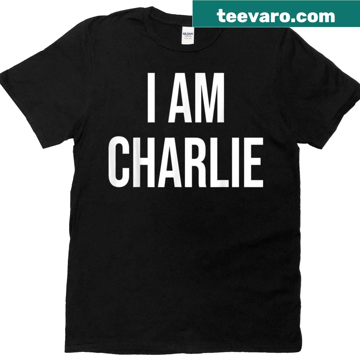 T-shirt with the phrase 'I Am Charlie' emphasizing freedom — on a men's t-shirt