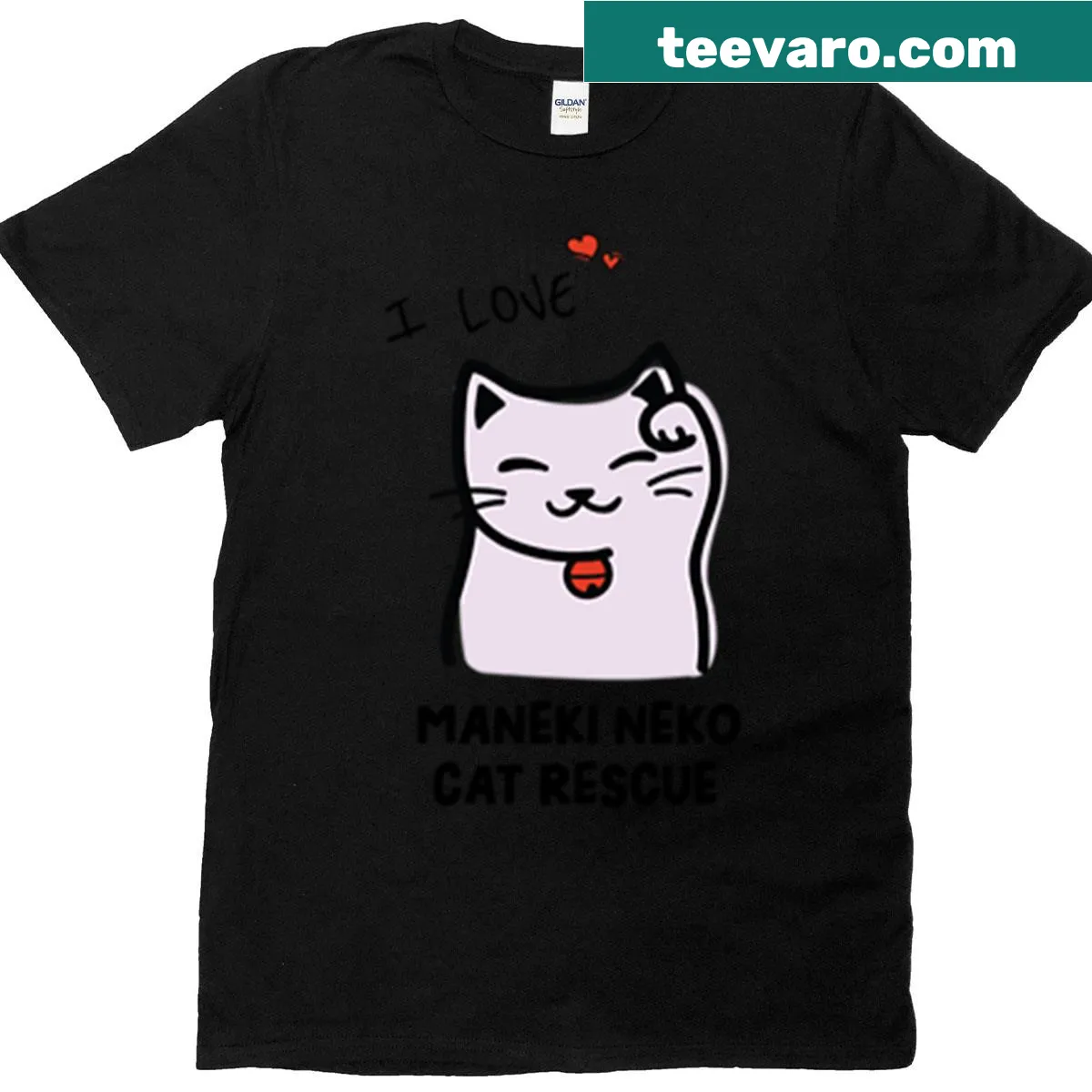 Bold typography t-shirt featuring the phrase 'I Love Neko' — on a men's t-shirt