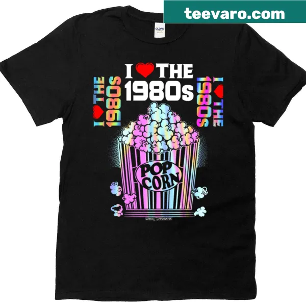 T-shirt with bold text celebrating love for 1980s movies