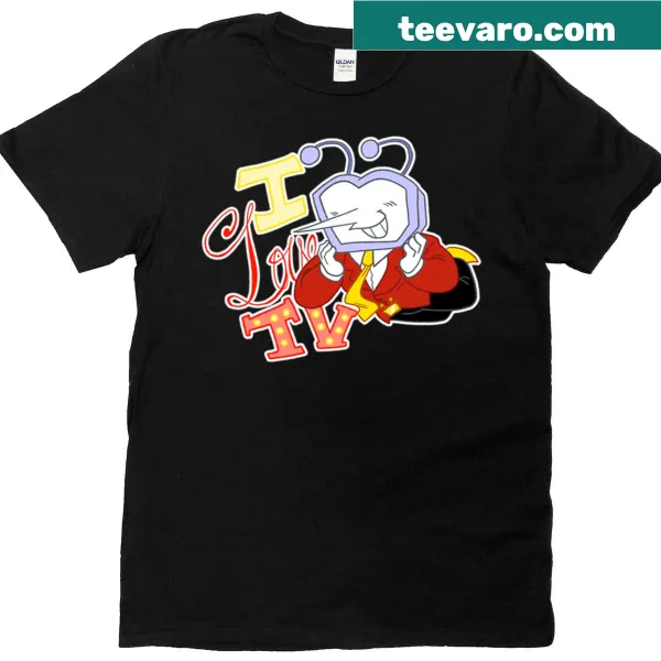 T-shirt featuring the phrase 'I Love TV'