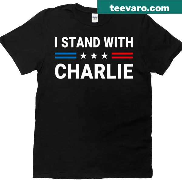 Patriotic t-shirt with US flag and support phrase for Charlie