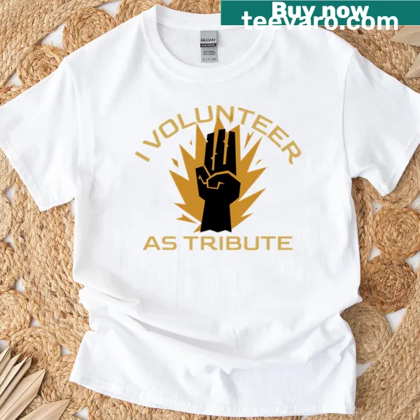 Graphic t-shirt featuring a humorous Hunger Games quote