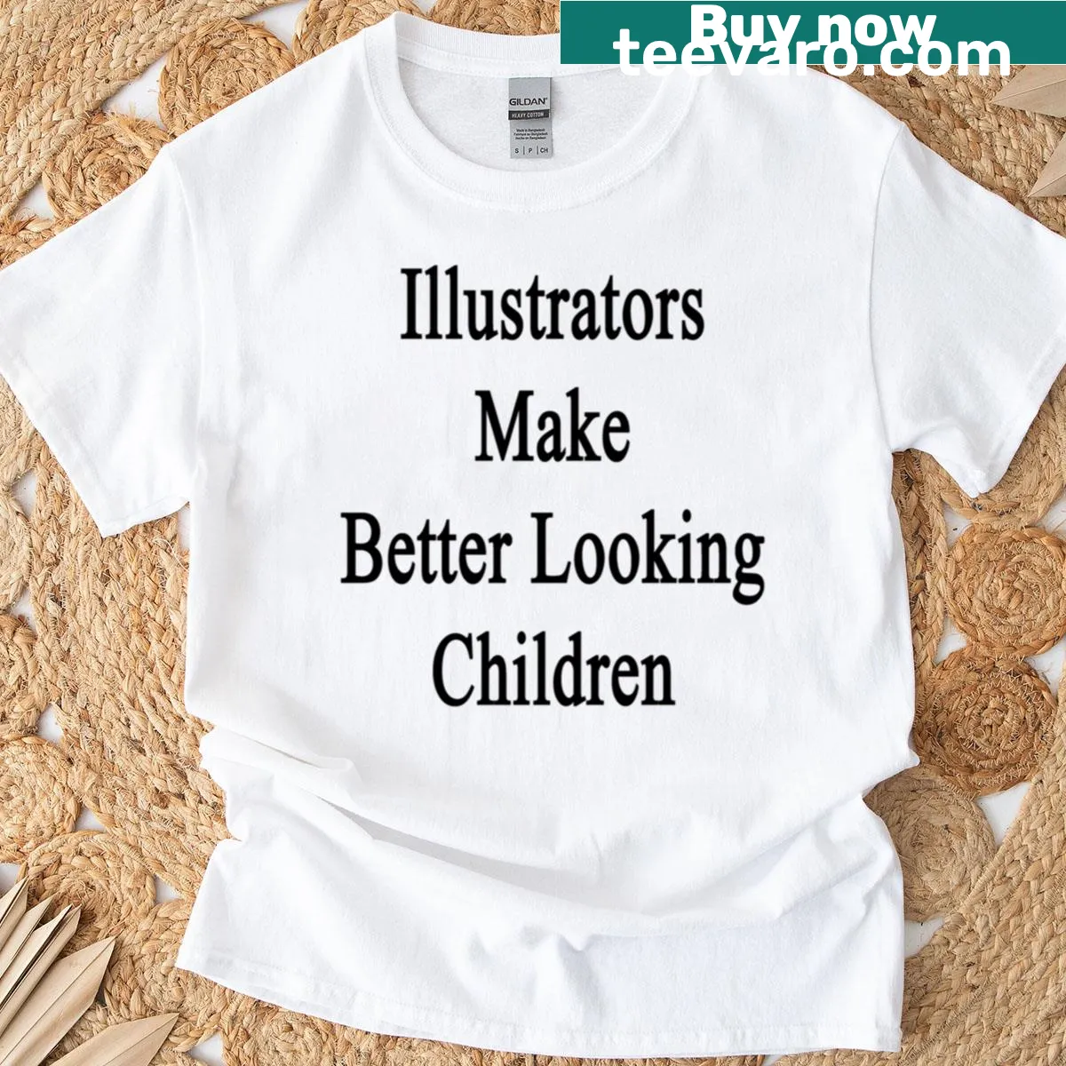 T-shirt with a humorous saying about illustrators — on a men's t-shirt