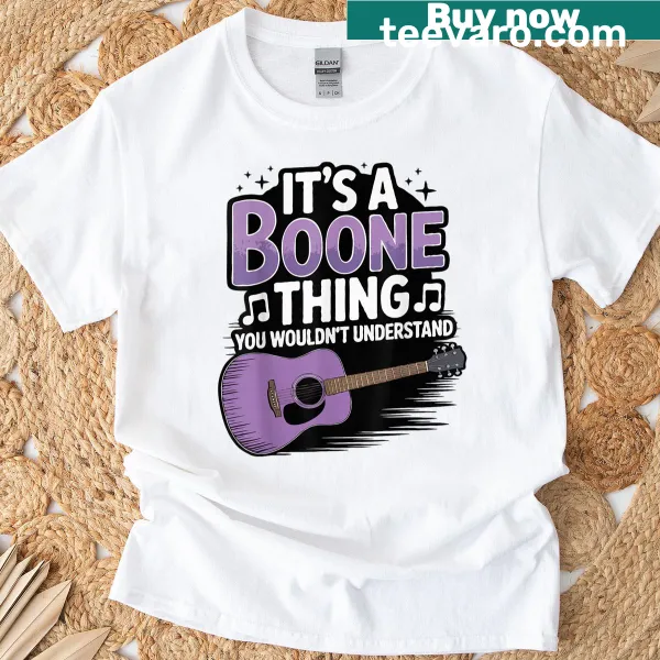 Retro graphic celebrating Boone on a t-shirt