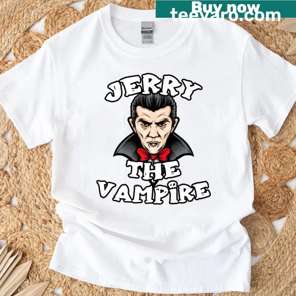 Premium Halloween t-shirt featuring a cartoon vampire character design.
