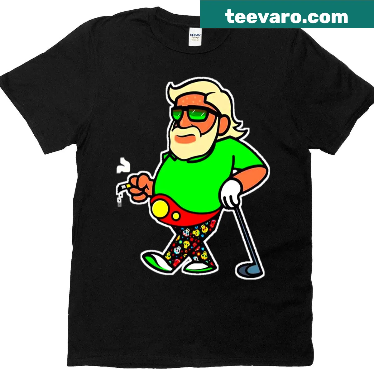 John Daly tribute t-shirt with simple design — on a men's t-shirt
