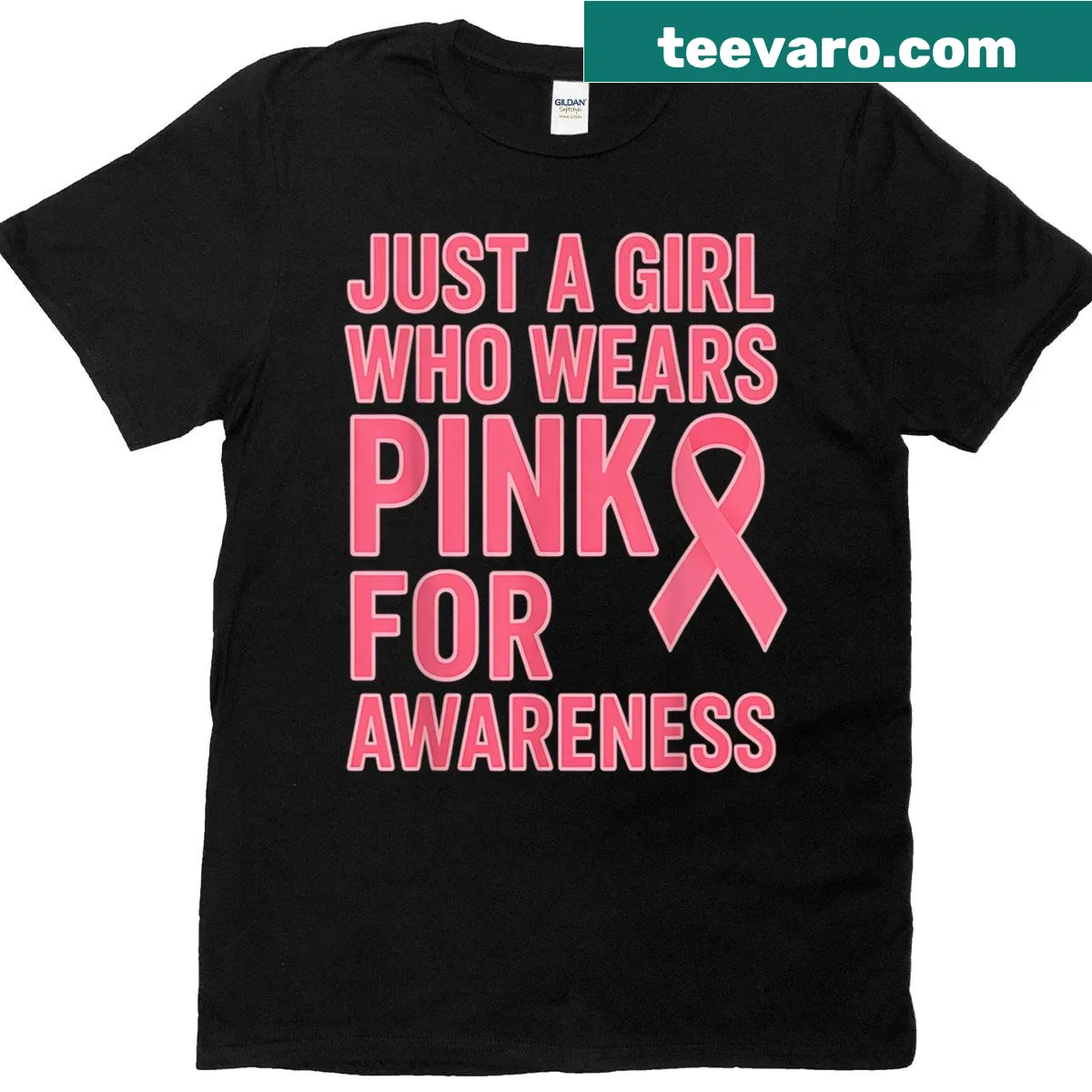 Awareness shirt with text about wearing pink — on a men's t-shirt