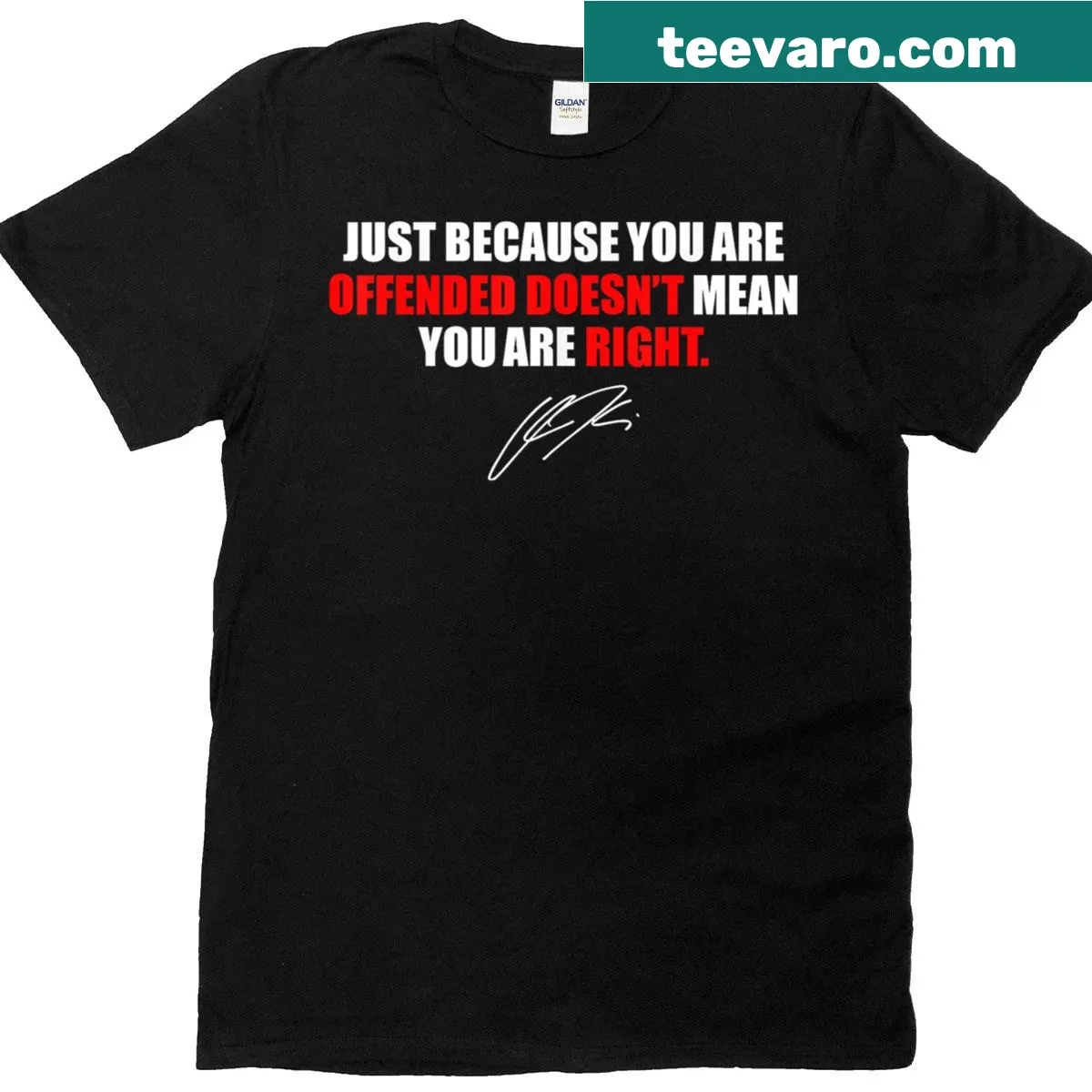 Sarcastic t-shirt with the phrase about offense and rightness — on a men's t-shirt
