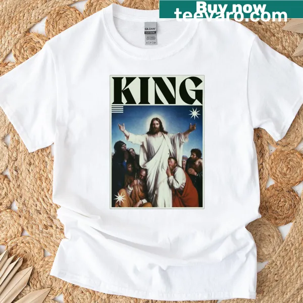 Modern style t-shirt featuring a king graphic design.
