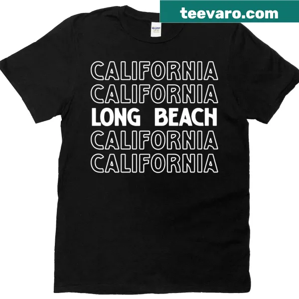 Illustration of Long Beach California on a premium T-shirt.