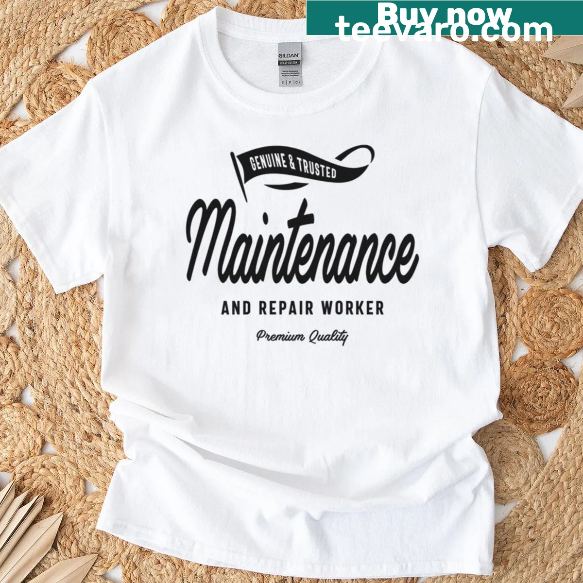 Maintenance and Repair Worker t-shirt with bold lettering — on a men's t-shirt
