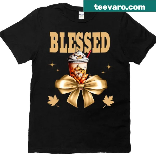 T-shirt with 'Mocha Blessed' uplifting text design