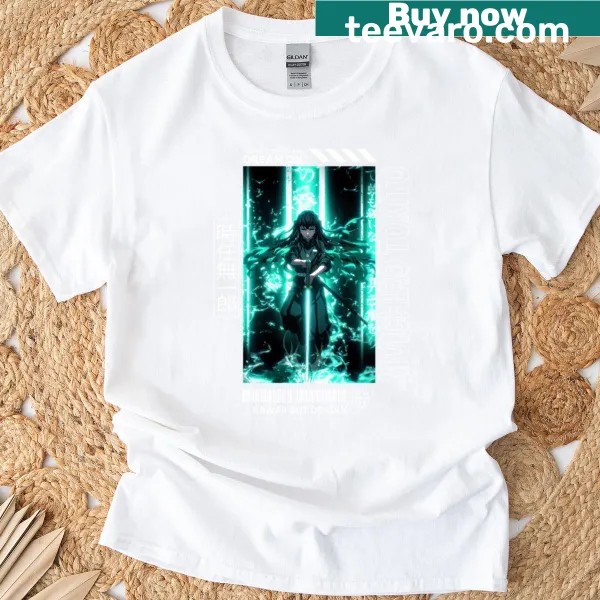 Muichiro Tokito graphic T-shirt from Demon Slayer series