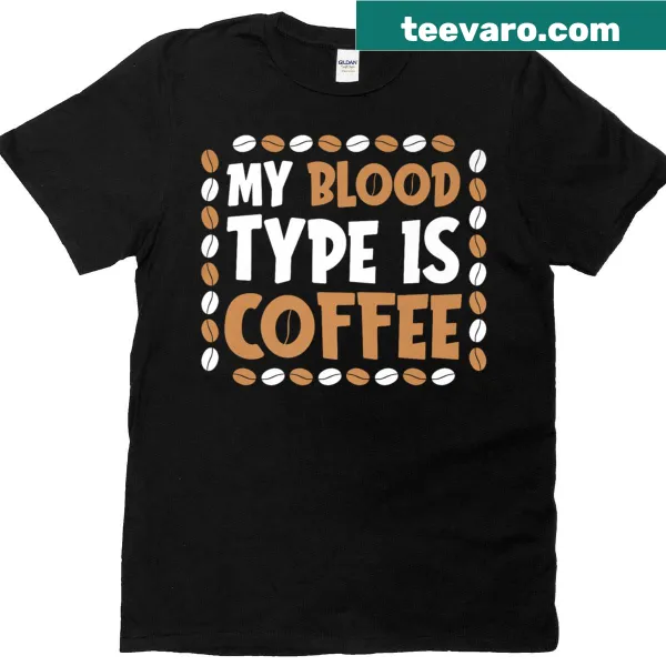 Coffee-themed graphic T-shirt with humorous text