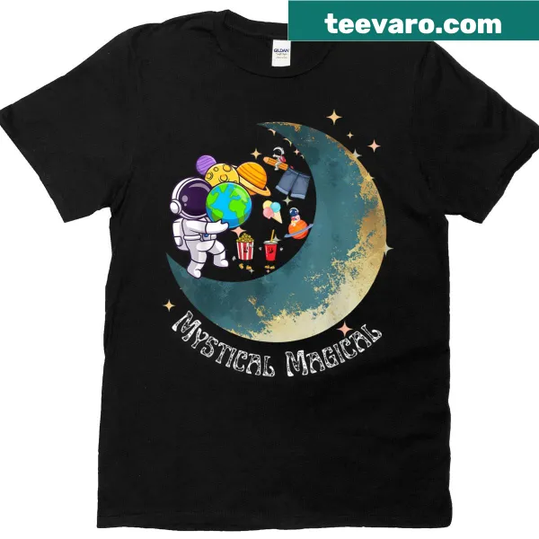 Vintage retro t-shirt with a humorous astronaut on the moon design
