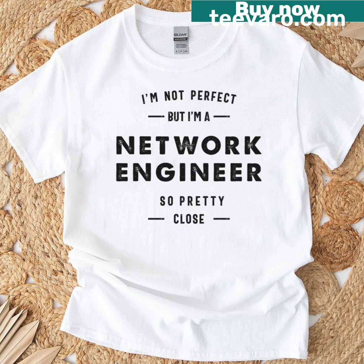 Clever typography design for network engineers on a T-shirt — on a men's t-shirt