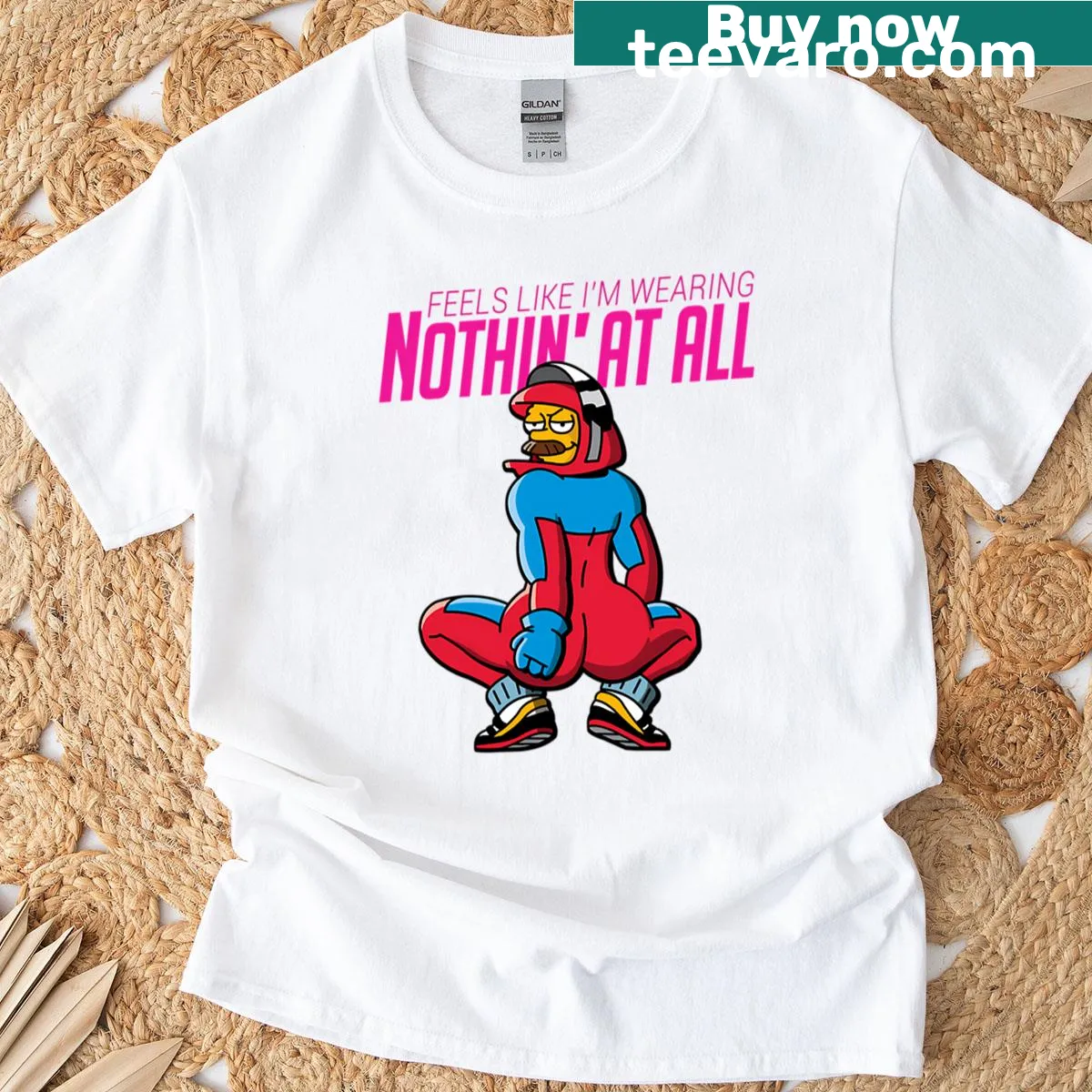 Casual T-shirt with humorous text Nothing At All Feels Like Im Wearing — on a men's t-shirt