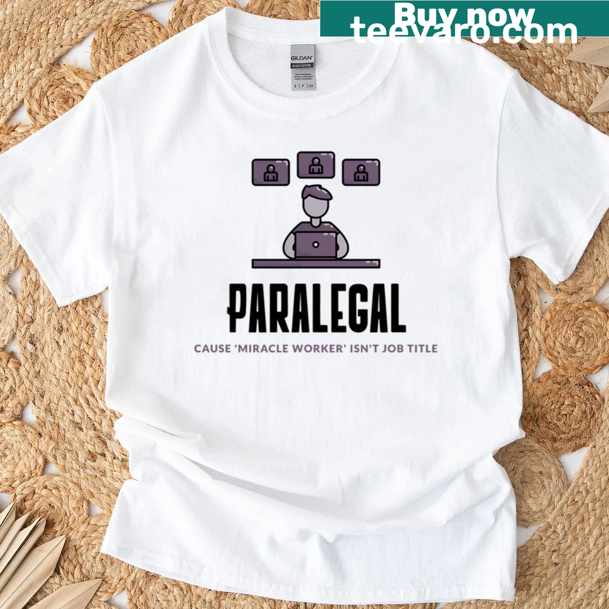 T-shirt showcasing a clever paralegal phrase design — on a men's t-shirt