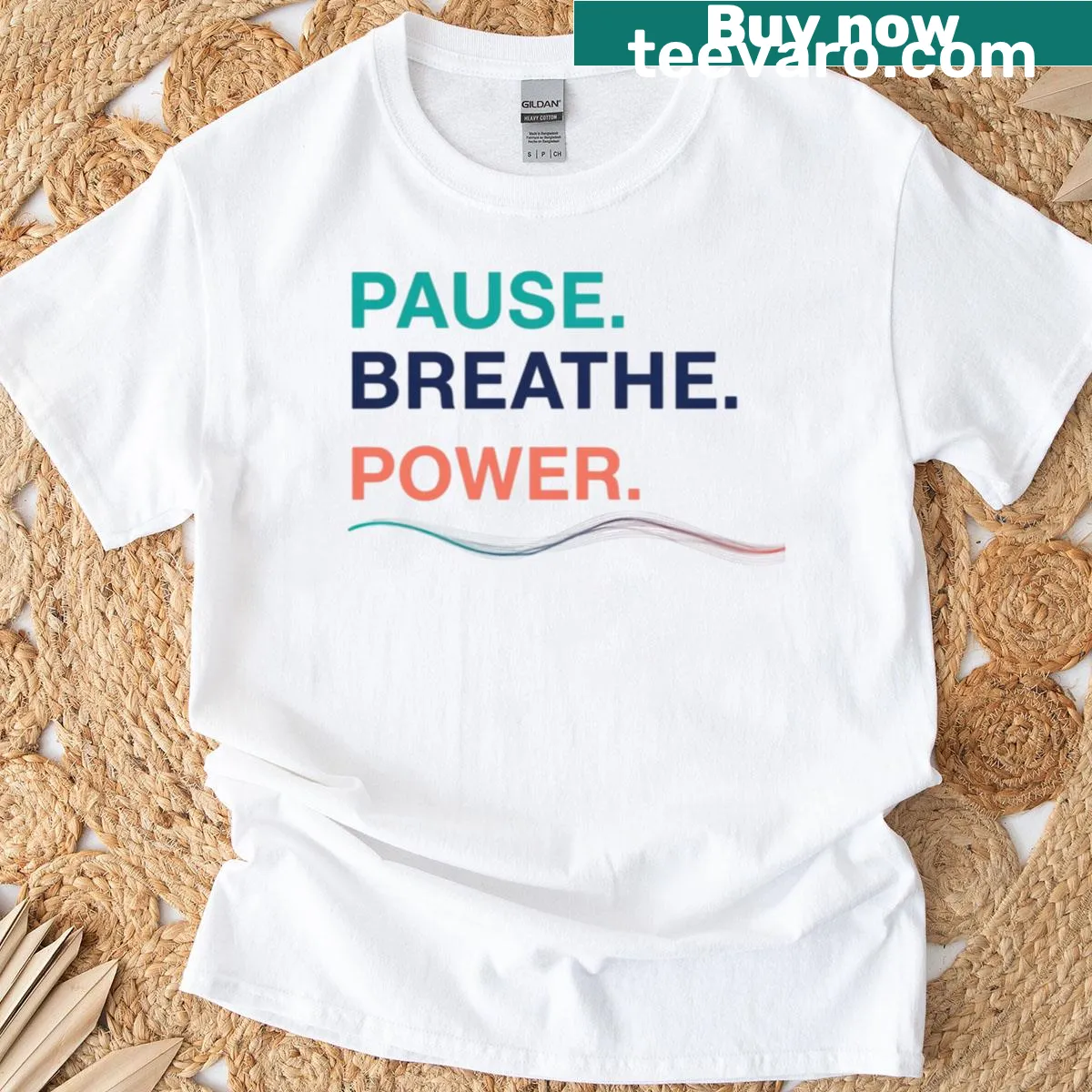 Minimalist wellness-themed T-shirt focused on mindfulness — on a men's t-shirt