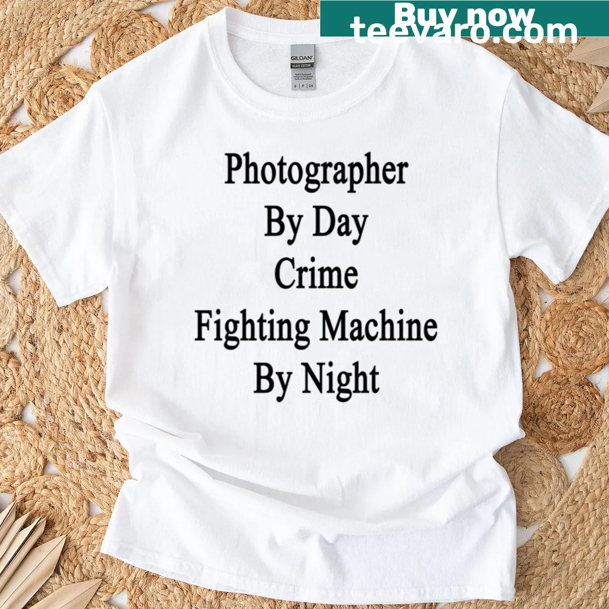 T-shirt featuring humorous photographer slogan — on a men's t-shirt
