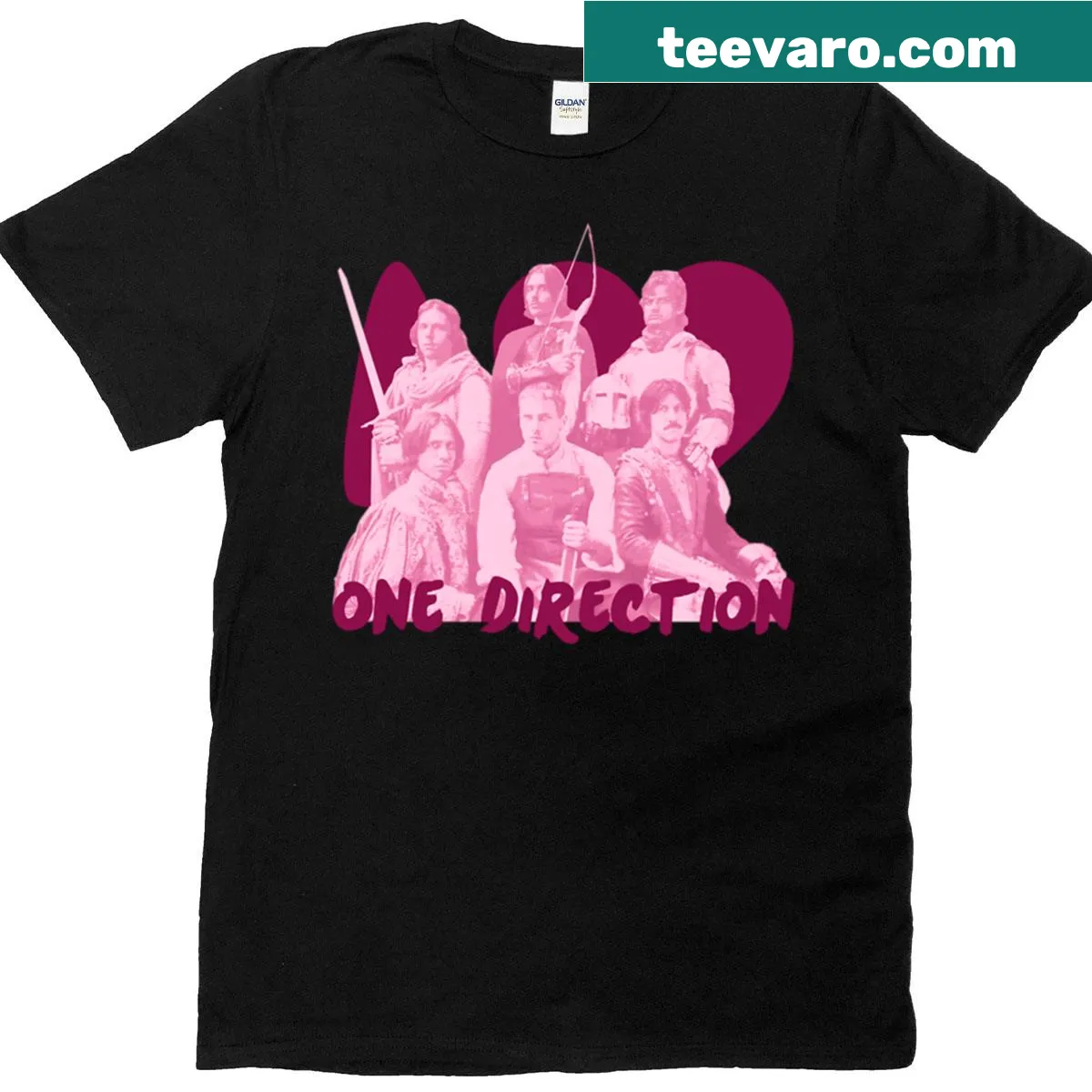 Vintage-style T-shirt celebrating Post Animal and One Direction — on a men's t-shirt