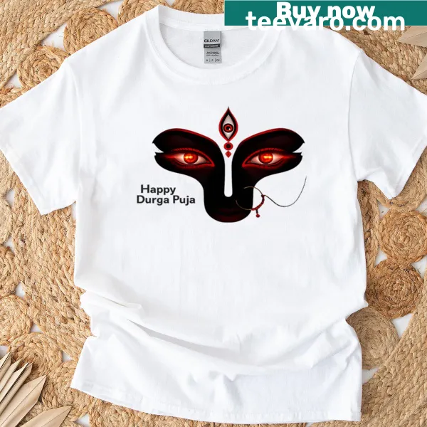 Illustrated T-shirt featuring the divine goddess Durga's eyes