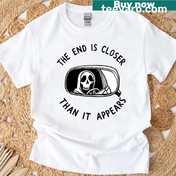 Minimalist T-shirt with the phrase 'Rearview Mirror' in stylish typography.