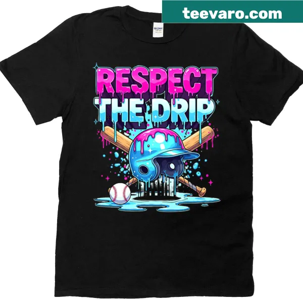 Youth t-shirt with Respect The Drip baseball and ice cream design