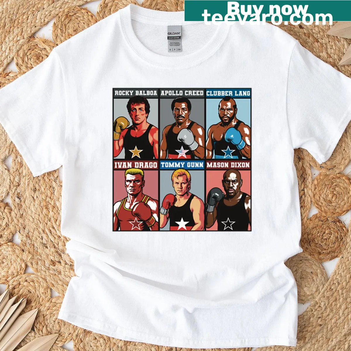 Vintage Rocky Crew T-shirt featuring iconic imagery — on a men's t-shirt