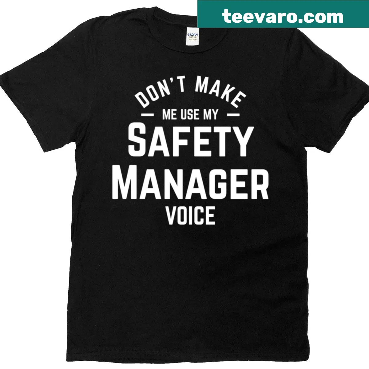 Safety Manager Job Title T-shirt with bold typography design — on a men's t-shirt