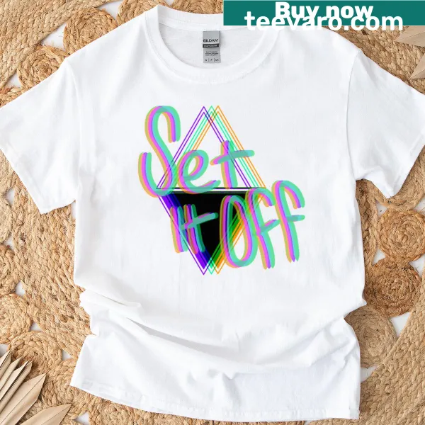 Neon design t-shirt inspired by Set It Off's Elsewhere album