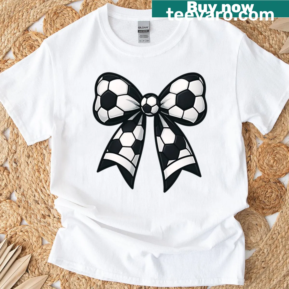 Soccer Ball Ribbon design T-shirt for mothers and girls — on a men's t-shirt