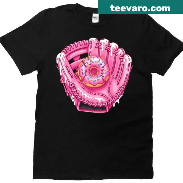 Softball glove with ice cream and sprinkles graphic on t-shirt