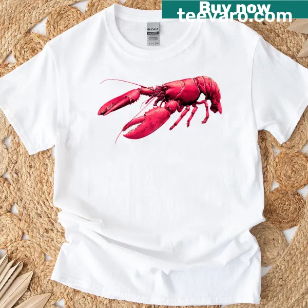 Illustration of a spiny lobster on a casual T-shirt