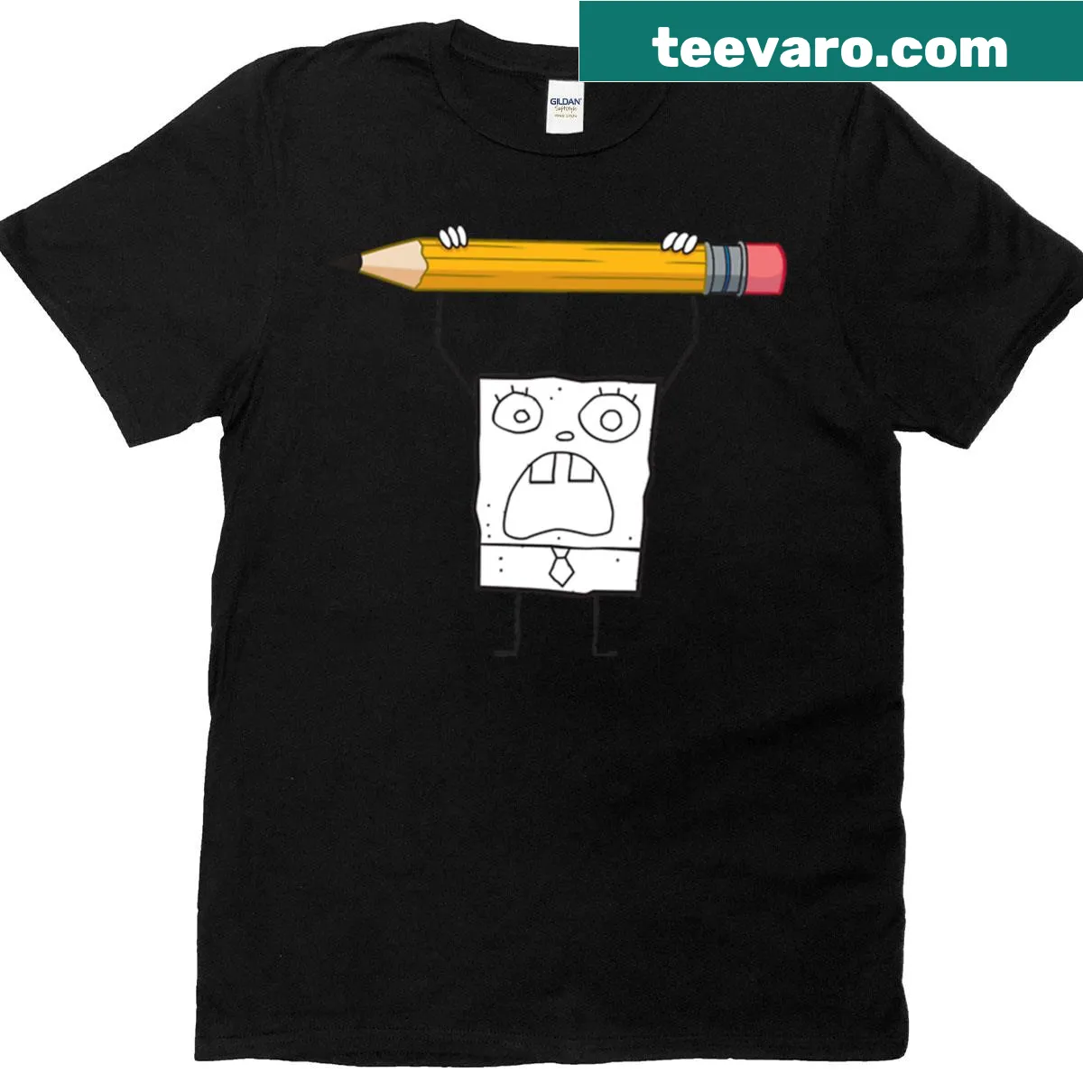 Doodlebob character graphic from SpongeBob SquarePants on a fun t-shirt — on a men's t-shirt