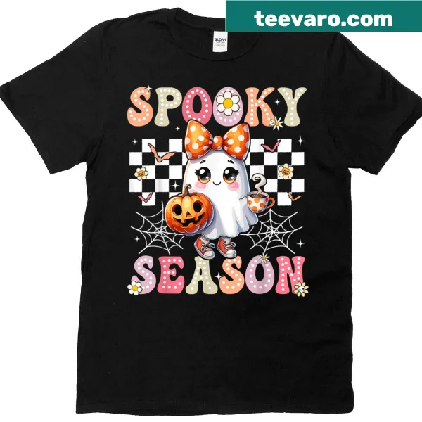 Cute retro ghost design for kids' Halloween shirt