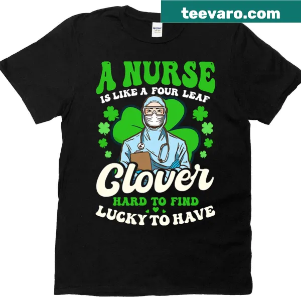 Playful Nurse t-shirt with shamrock graphic and clever saying