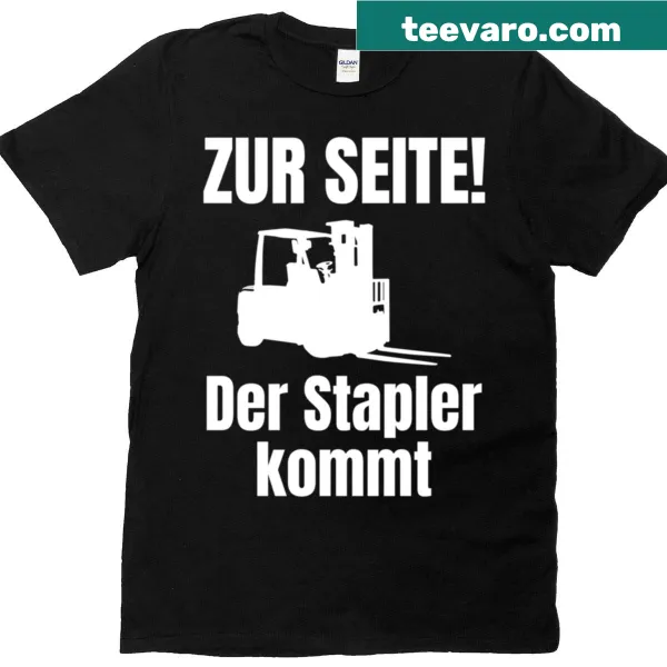 Graphic of a forklift representing stacker drivers on a t-shirt