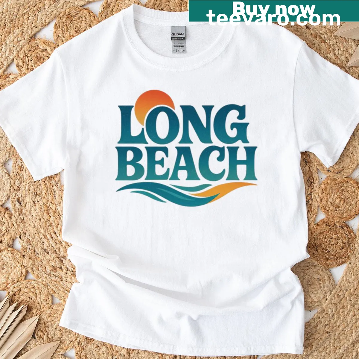 Script design celebrating Long Beach — on a men's t-shirt
