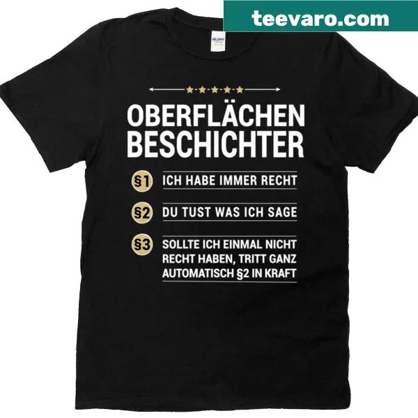 Profession t-shirt with the text 'Surface-coater Profession Own Paragraphs'
